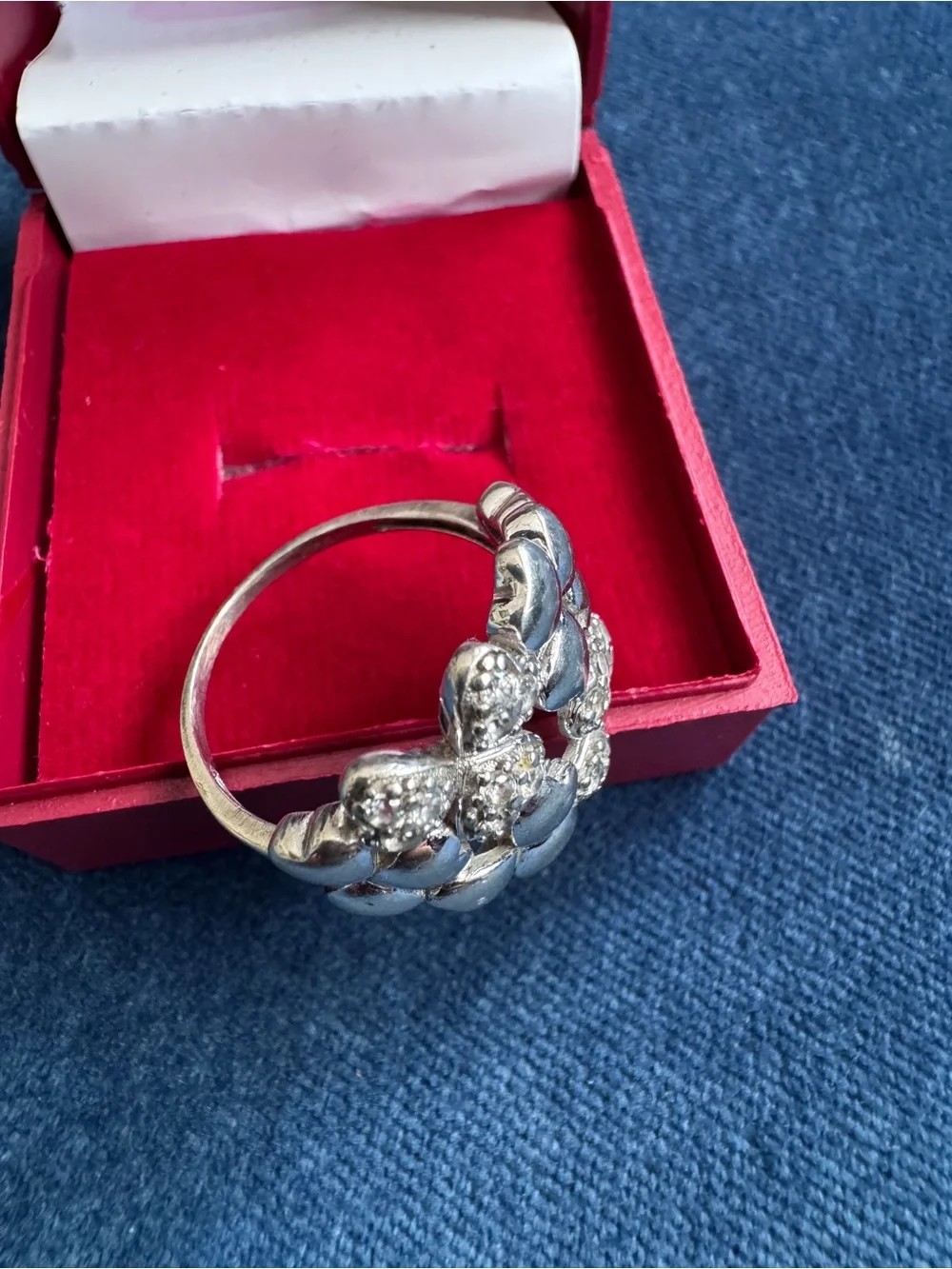 Vintage Ireland 925 Sterling Silver Heart‎ design ring Size 9  1/4